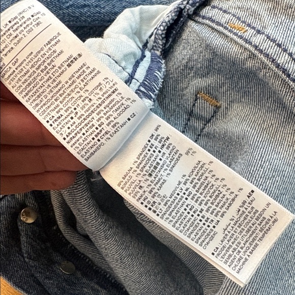 Gap cheeky straight high rise button fly jeans 26 2P 2 petite light wash denim - Picture 6 of 9